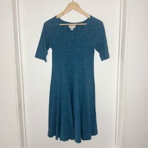 GANNI 3192 Winter Jersey Dress In Teal Women’s Small Cottagecore Fit & Flare EUC